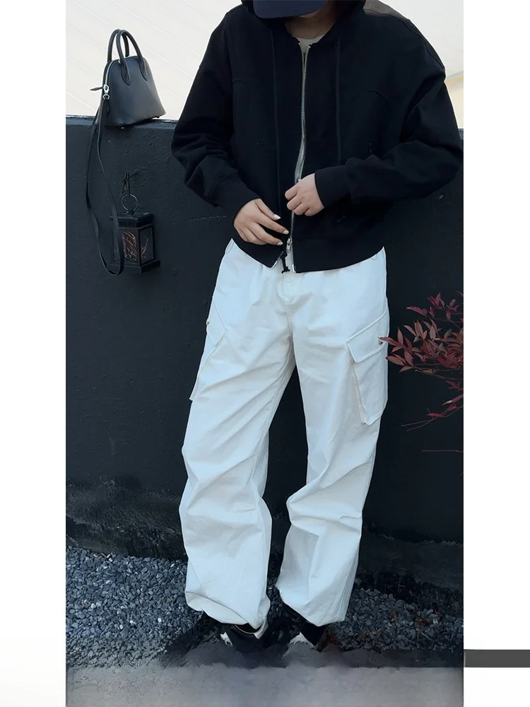 White Straight Leg Loose Sports Pants Women's Autumn New Style Drawstring Trousers Casual Cargo Pants Comfortable Cotton
White Straight Leg Loose Sports Pants Women's Autumn New Style Drawstring Trousers Casual Cargo Pants Comfortable Cotton