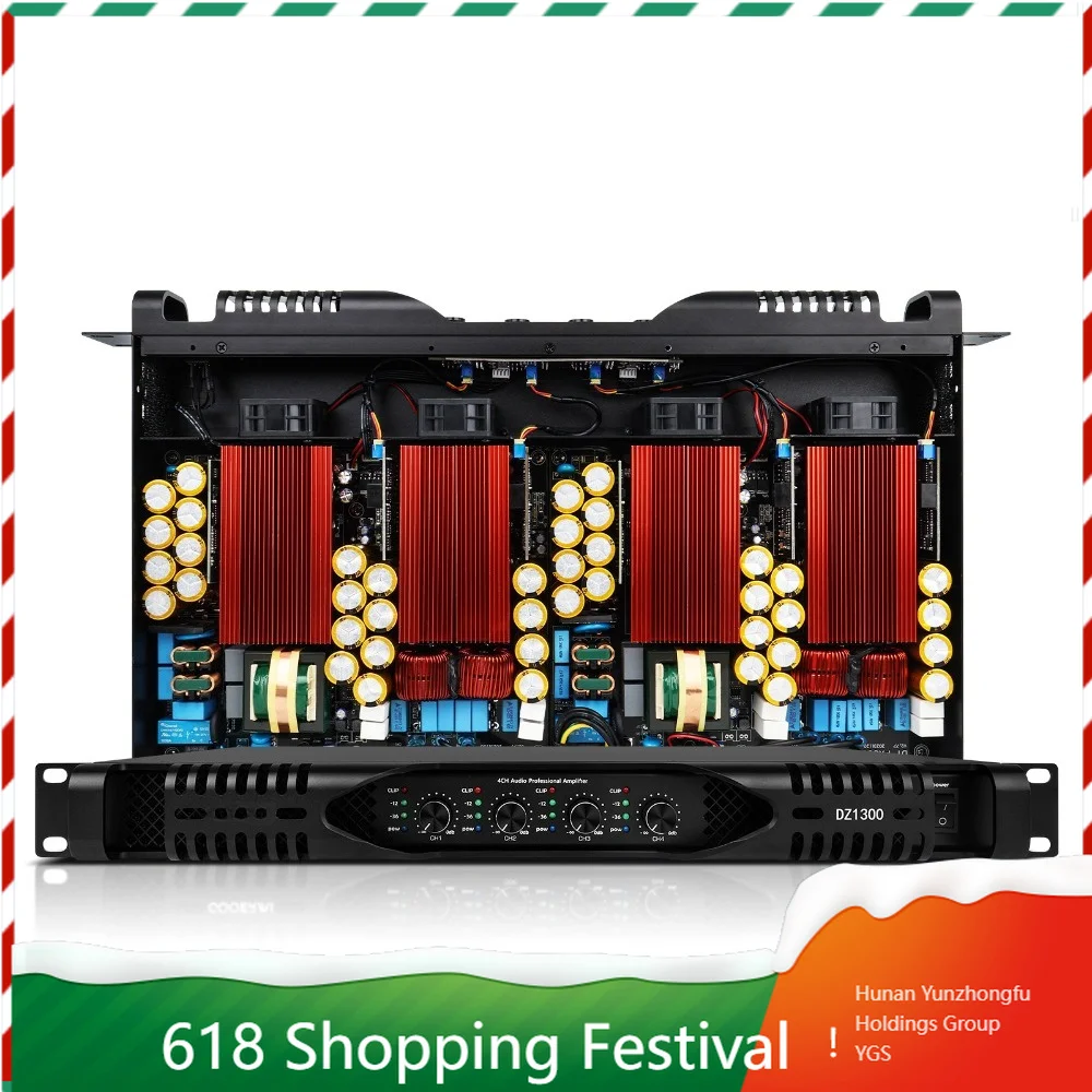 Professional Four Channel 1300W Pure Post Amplifier Compact 1U Class D Audio Device
Professional Four Channel 1300W Pure Post Amplifier Compact 1U Class D Audio Device