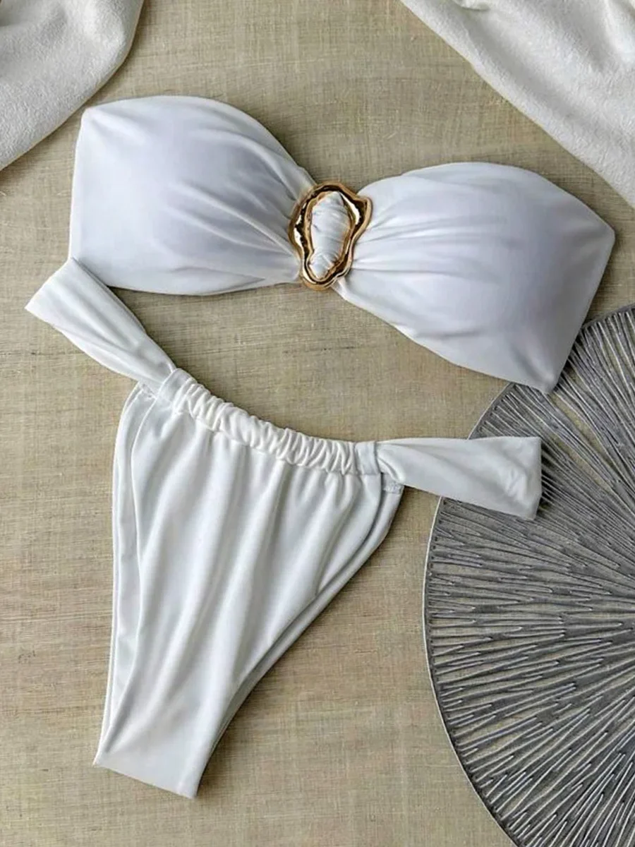 Sexy Metal Buckle Bandeau Bikini Female Swimsuit Women Swimwear Two-pieces Bikini Set Bather Bathing Suit Swim Lady Beachwear
Sexy Metal Buckle Bandeau Bikini Female Swimsuit Women Swimwear Two-pieces Bikini Set Bather Bathing Suit Swim Lady Beachwear