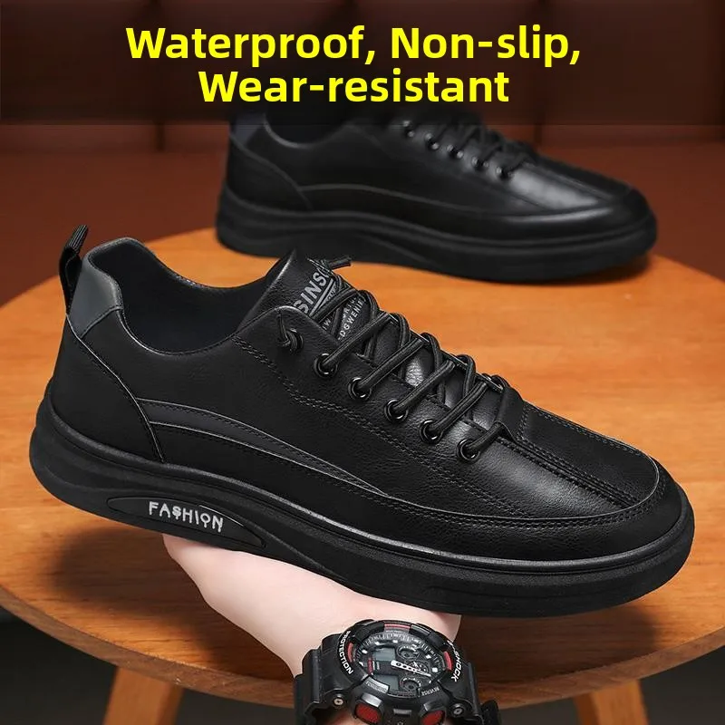 Men's Casual Work Shoes Breathable Leather Slip-On Kitchen Anti-Slip Waterproof Oil-Resistant Labor Protection Shoes Black
Men's Casual Work Shoes Breathable Leather Slip-On Kitchen Anti-Slip Waterproof Oil-Resistant Labor Protection Shoes Black