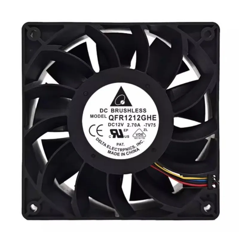 New Cooler Fan for Delta QFR1212GHE DC12V 2.7A 12038 12CM Violent High Air Flow Cooling Fan 7200 Rpm 120X120X38mm
New Cooler Fan for Delta QFR1212GHE DC12V 2.7A 12038 12CM Violent High Air Flow Cooling Fan 7200 Rpm 120X120X38mm