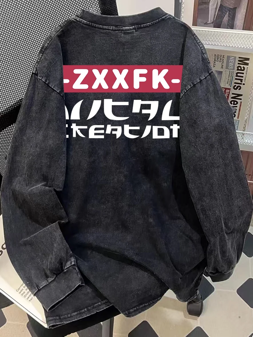 Retro Waed Long Sve T-irt ex Spring Autumn Loose Versatile Top American High Street Faion Brand Youth ular Co...
Retro Waed Long Sve T-irt ex Spring Autumn Loose Versatile Top American High Street Faion Brand Youth ular Co...