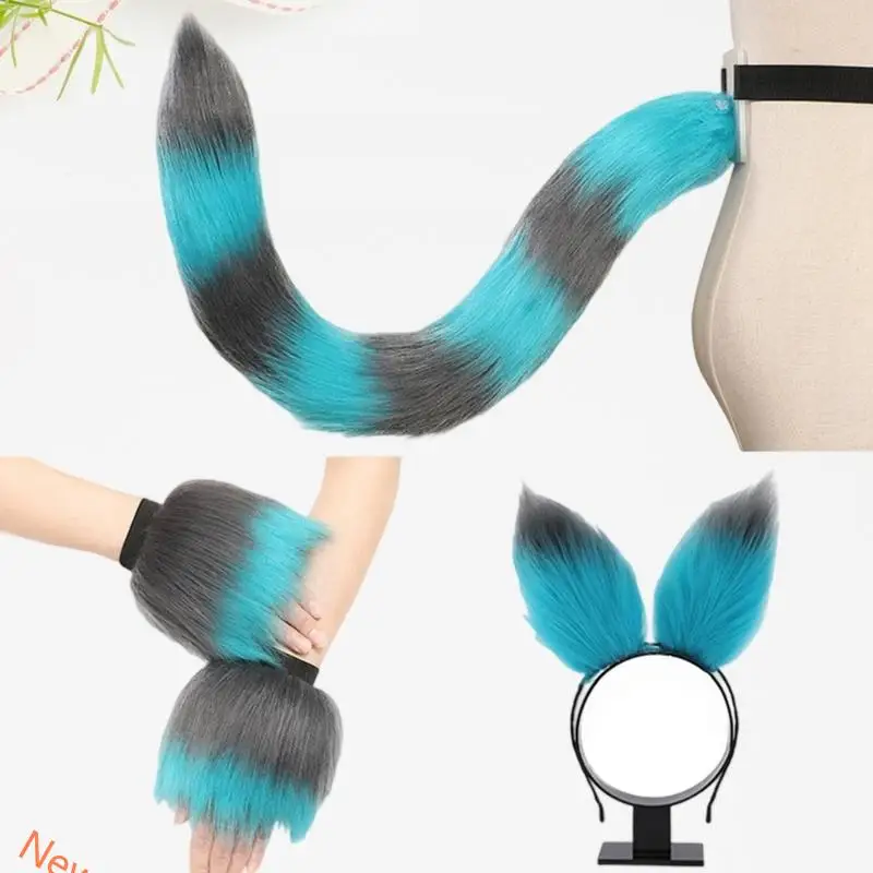 Animal Role Play Outfit Set Furry Animal Tail Costume Plush Ear Headband Wrist Cuffs for Women Halloween Animal Costume
Animal Role Play Outfit Set Furry Animal Tail Costume Plush Ear Headband Wrist Cuffs for Women Halloween Animal Costume