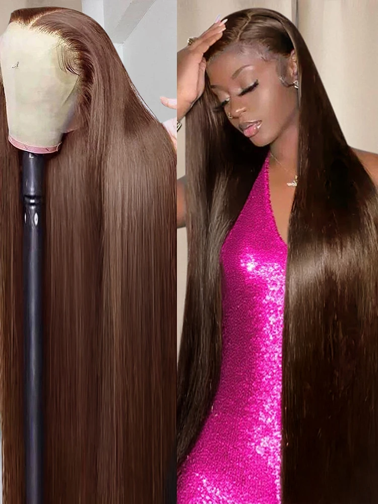 13x6 HD Chocolate Brown Bone Straight Lace Front Wigs Human Hair 30 32 Inch Brazilian 13x4 Lace Frontal Human Hair Wig For Women
13x6 HD Chocolate Brown Bone Straight Lace Front Wigs Human Hair 30 32 Inch Brazilian 13x4 Lace Frontal Human Hair Wig For Women