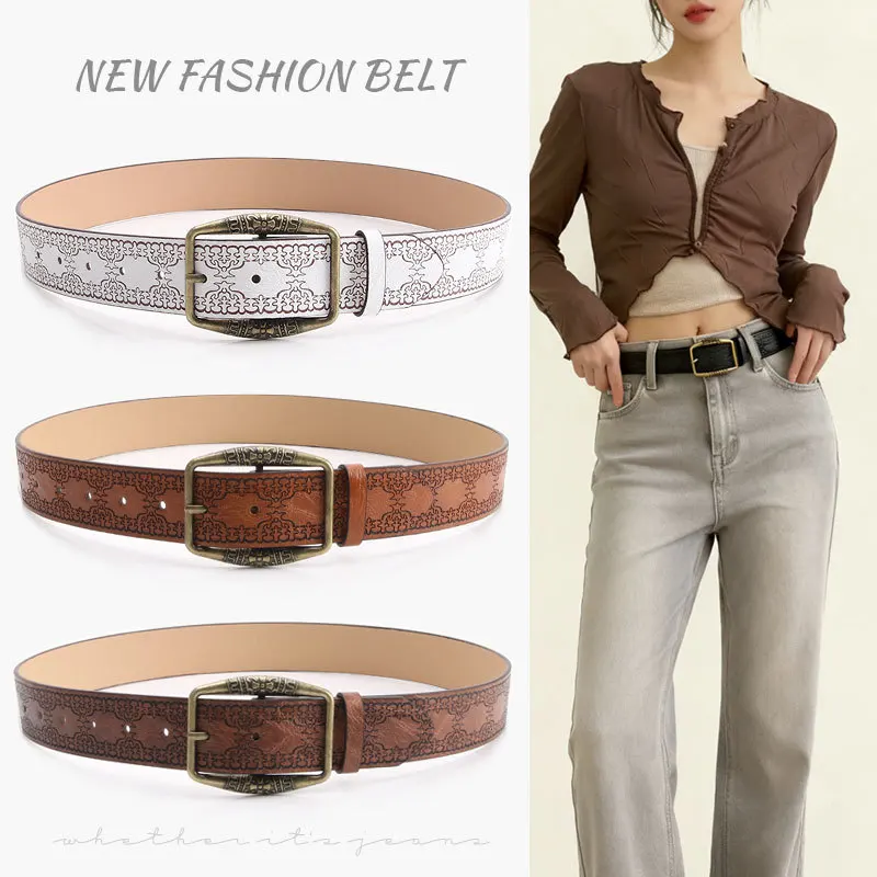 Pattern Print Retro Y2K Belts For Women Luxury Designer Brand Pin Buckle Waist Jeans Belt Female Pu Leather Hip Hop Waistband
Pattern Print Retro Y2K Belts For Women Luxury Designer Brand Pin Buckle Waist Jeans Belt Female Pu Leather Hip Hop Waistband