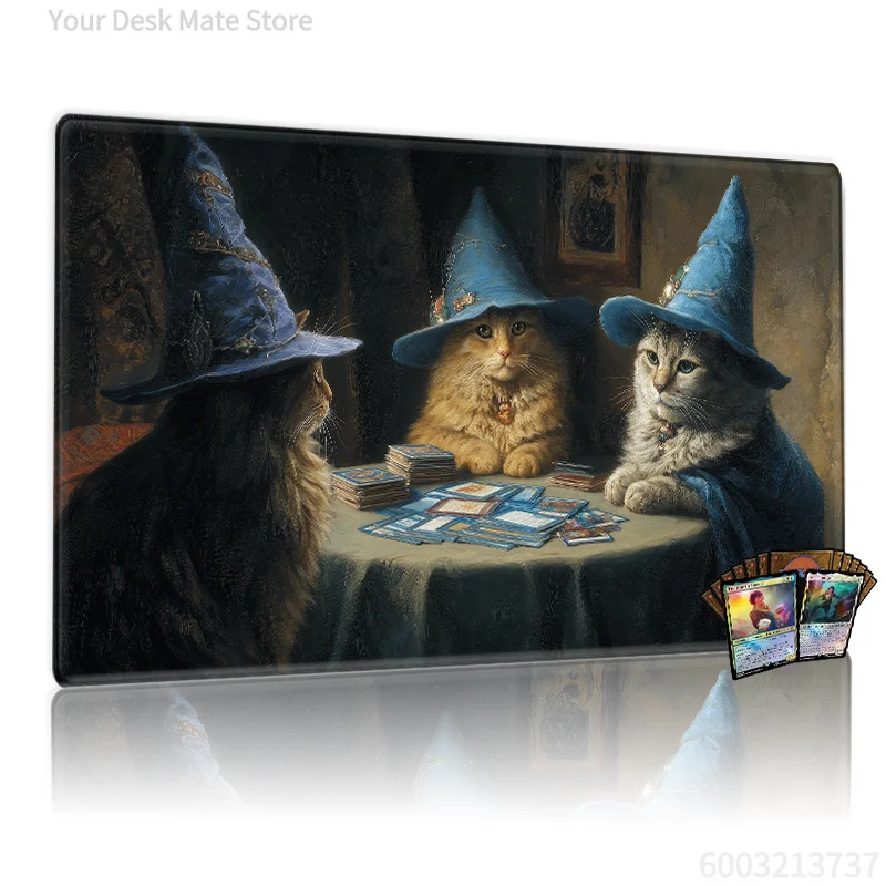 Three Wizard Cats Pattern Magic Party Game Mat Durable Rubber for MTG&TCG Games 35X60 Mouse Pad Office Desk Mats Friendly Design
Three Wizard Cats Pattern Magic Party Game Mat Durable Rubber for MTG&TCG Games 35X60 Mouse Pad Office Desk Mats Friendly Design