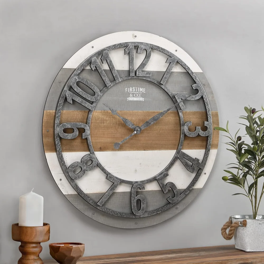 Multicolor Shabby Planks Wall Clock, Large Vintage Decor for Living Room, Home Office, Round, Wood, Farmhouse, Wall Clocks
Multicolor Shabby Planks Wall Clock, Large Vintage Decor for Living Room, Home Office, Round, Wood, Farmhouse, Wall Clocks