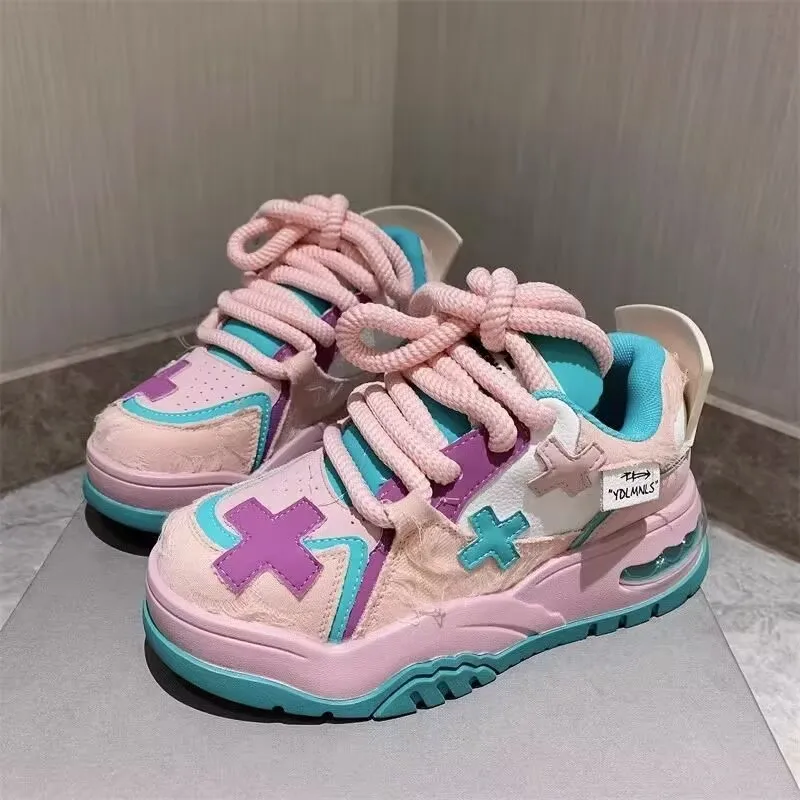 Korean Sneakers Women Shoes Lace-Up Running Shoes Autumn Spring Leather Patchwork Female Casual Shoes Women's Vulcanized Shoes
Korean Sneakers Women Shoes Lace-Up Running Shoes Autumn Spring Leather Patchwork Female Casual Shoes Women's Vulcanized Shoes