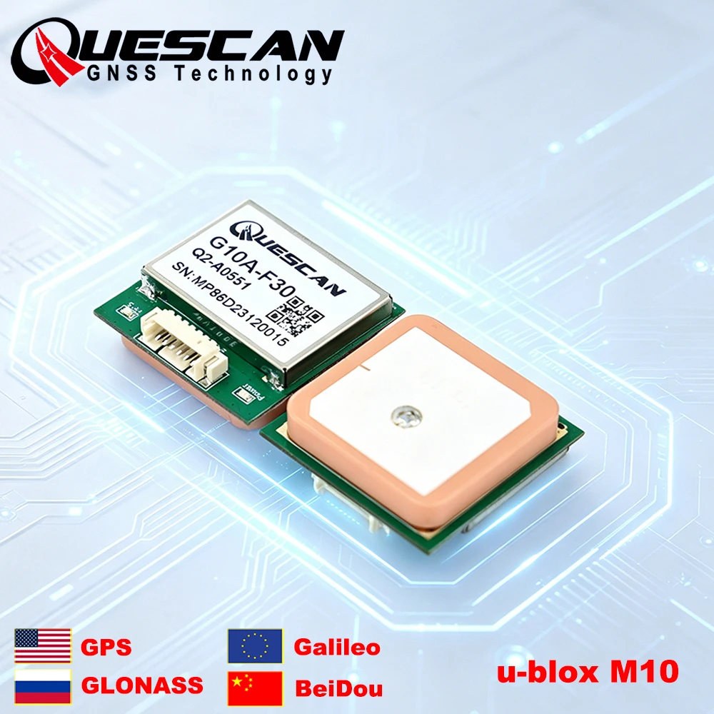 QUESCAN G10A-F30 M10 GPS GNSS Module for Flight Controller APM Betaflight INAV Pixhawk GPS GLONASS Galileo BeiDou QZSS Receiver
QUESCAN G10A-F30 M10 GPS GNSS Module for Flight Controller APM Betaflight INAV Pixhawk GPS GLONASS Galileo BeiDou QZSS Receiver