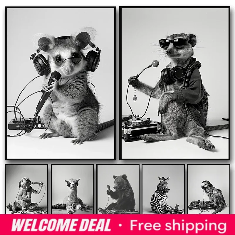 2026 frameless Diamond Black White Animal DJ Music Poster Goat Alpaca Monkey Parrot Sing Wall Art Living Room Home Singer G
2026 frameless Diamond Black White Animal DJ Music Poster Goat Alpaca Monkey Parrot Sing Wall Art Living Room Home Singer G