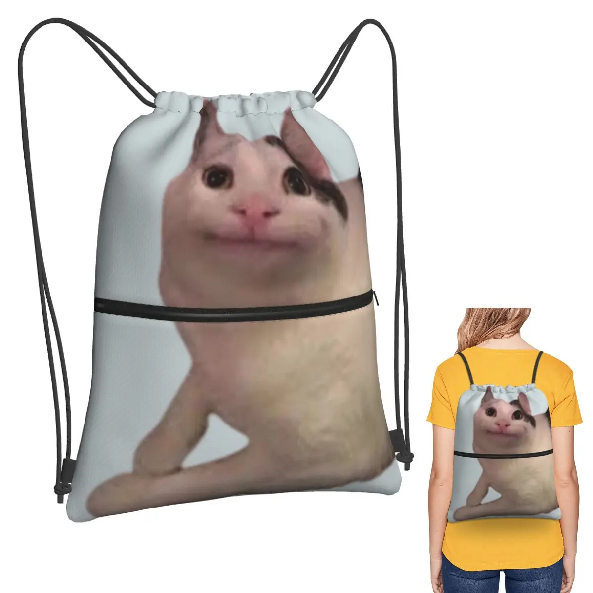 Beluga Cat Backpacks Multi-function Drawstring Bags Storage Bag Book Bags for Travel School
Beluga Cat Backpacks Multi-function Drawstring Bags Storage Bag Book Bags for Travel School
