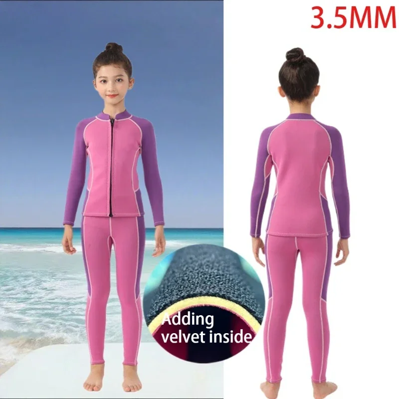 Winter Children's 3.5mm Diving Suit Neoprene 2-pieces Separated Wetsuit Boys Girls Long Sleeved Surfing Snorkeling Swimsuit
Winter Children's 3.5mm Diving Suit Neoprene 2-pieces Separated Wetsuit Boys Girls Long Sleeved Surfing Snorkeling Swimsuit