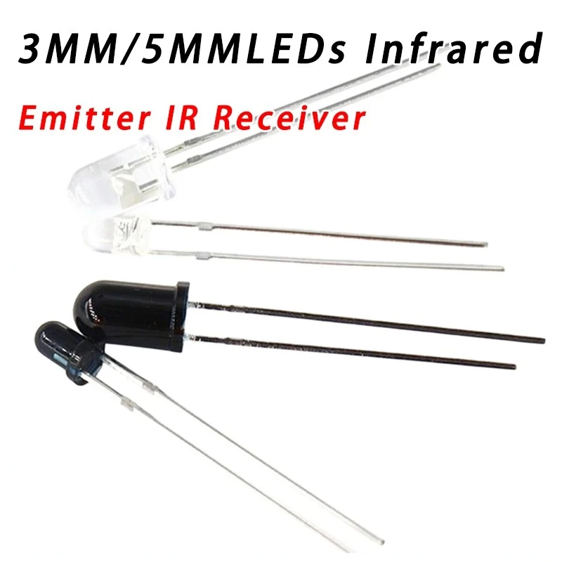 10pairs 3mm 5mm 940nm LEDs Infrared Emitter and IR Receiver Diode Diodes 301A for arduino
10pairs 3mm 5mm 940nm LEDs Infrared Emitter and IR Receiver Diode Diodes 301A for arduino