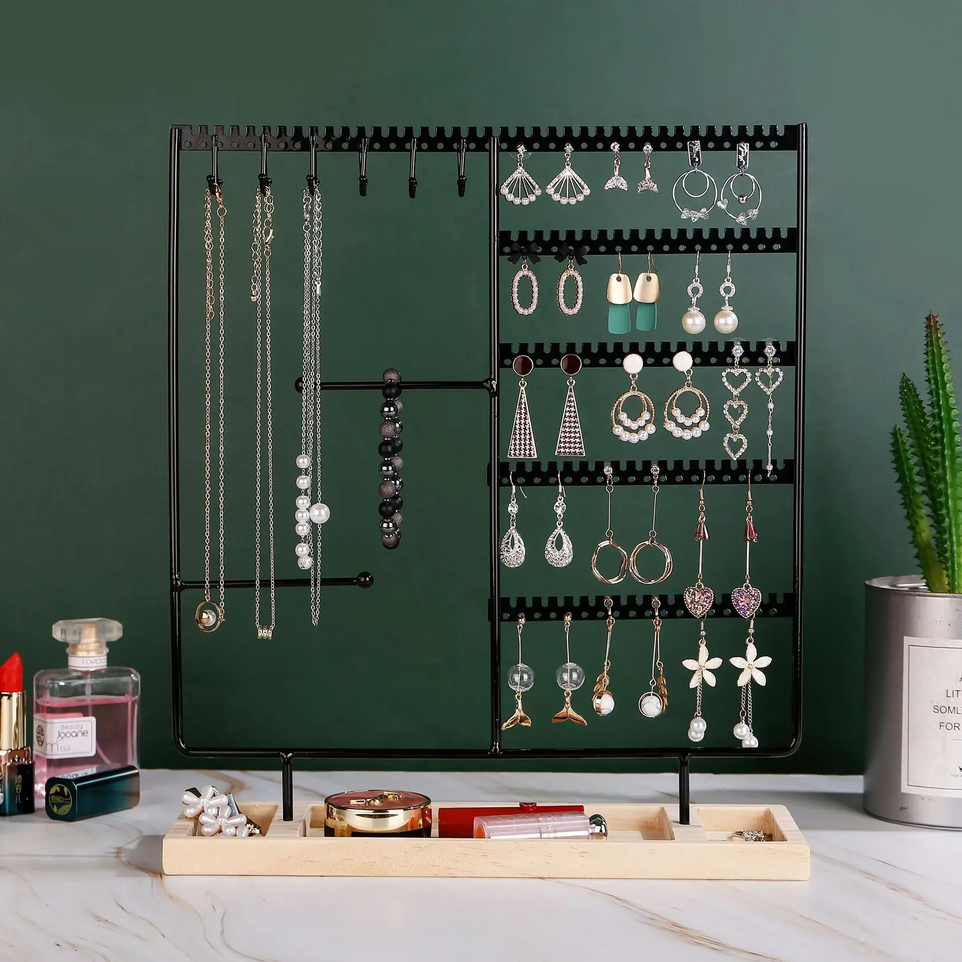 Multifunctional Earring Display Rack Necklace Ring Storage Rack Detachable Wooden Bottom Women Bracelet Watch Jewelry Rack
Multifunctional Earring Display Rack Necklace Ring Storage Rack Detachable Wooden Bottom Women Bracelet Watch Jewelry Rack