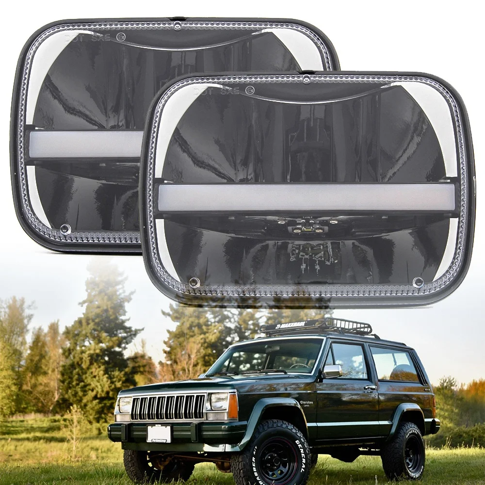 Hot Sale 5 x 7 inch led headlights led headlamp halo DRL Turn Signal Truck light for je-ep W-rangler YJ for Trucks 4X4 Offroad
Hot Sale 5 x 7 inch led headlights led headlamp halo DRL Turn Signal Truck light for je-ep W-rangler YJ for Trucks 4X4 Offroad
