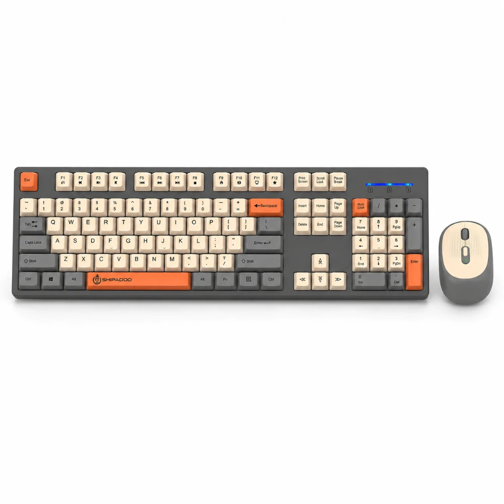 SHIPADOO W1060 2.4G Wireless Gaming Keyboard and Mouse Combo Ergonomic Full Size for Laptop Desktop PC Home Office Accessories
SHIPADOO W1060 2.4G Wireless Gaming Keyboard and Mouse Combo Ergonomic Full Size for Laptop Desktop PC Home Office Accessories