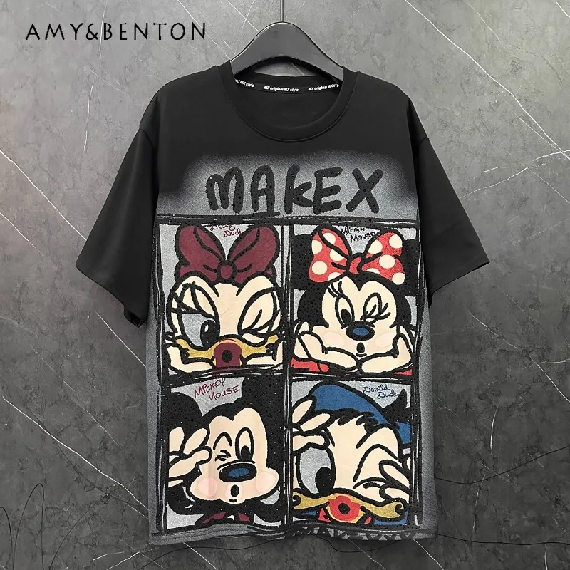 Summer New Kawaii Y2k Tees Heavy Industry Sequin Printing Cartoon Design Sense Short Sleeves T-Shirt Women's Loose Versatile Top
Summer New Kawaii Y2k Tees Heavy Industry Sequin Printing Cartoon Design Sense Short Sleeves T-Shirt Women's Loose Versatile Top