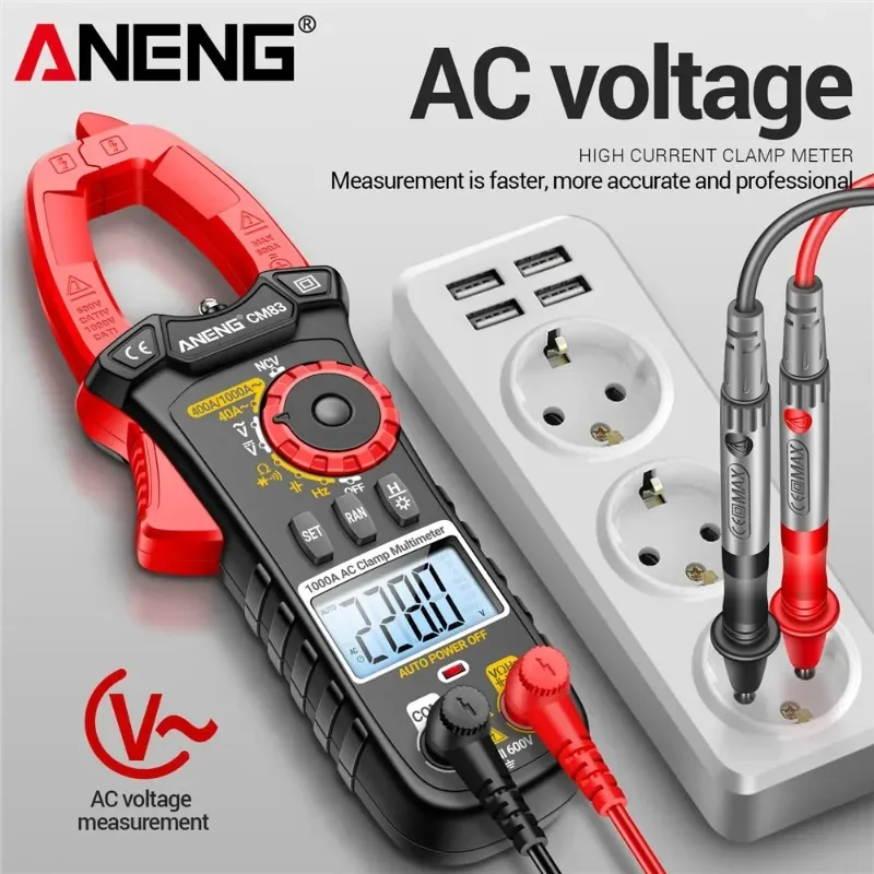 ANENG CM83 4000 Count Digital Clamp Meter Multimeter 1000A AC Current Voltage Tester NCV Capacitance Ohmmeter Electrician Tool
ANENG CM83 4000 Count Digital Clamp Meter Multimeter 1000A AC Current Voltage Tester NCV Capacitance Ohmmeter Electrician Tool