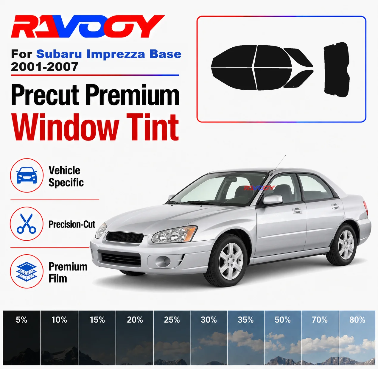 Premium Precut Window Tint Kit Front Rear Windows Rear Windshield For Subaru Imprezza Base 2001-2007 Car Solar Nano Ceramic Film
Premium Precut Window Tint Kit Front Rear Windows Rear Windshield For Subaru Imprezza Base 2001-2007 Car Solar Nano Ceramic Film