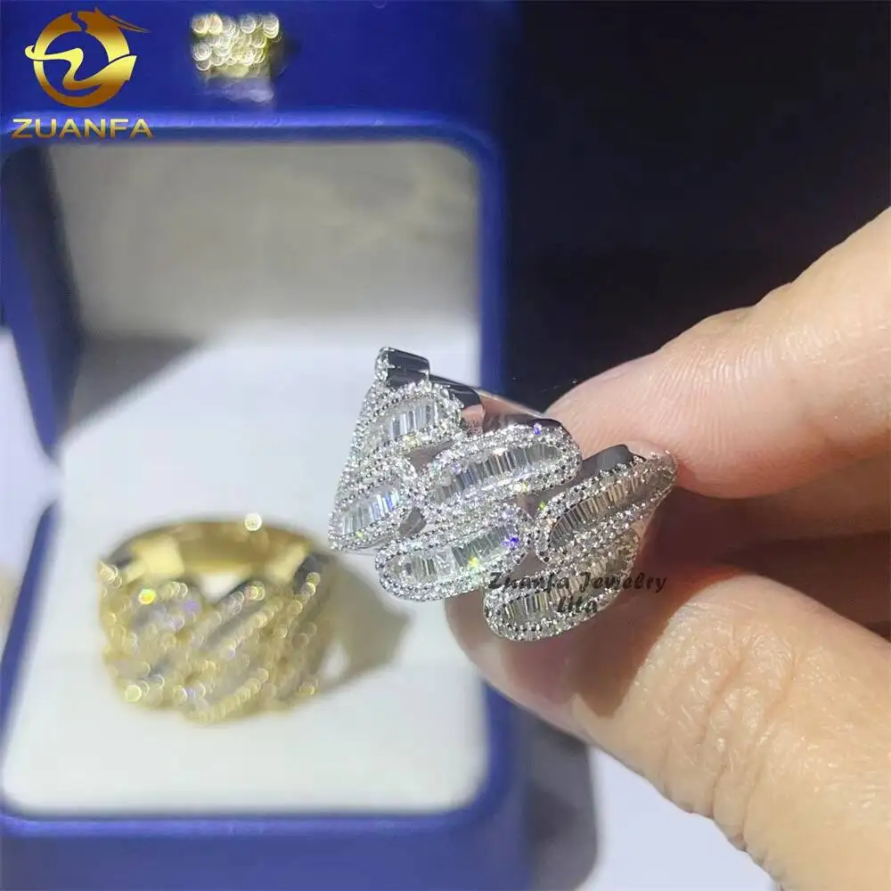 High Quality Hip Hop Cuban Rings 925 Sterling Silver Baguettes Mens Moissanite Diamond Ring
High Quality Hip Hop Cuban Rings 925 Sterling Silver Baguettes Mens Moissanite Diamond Ring