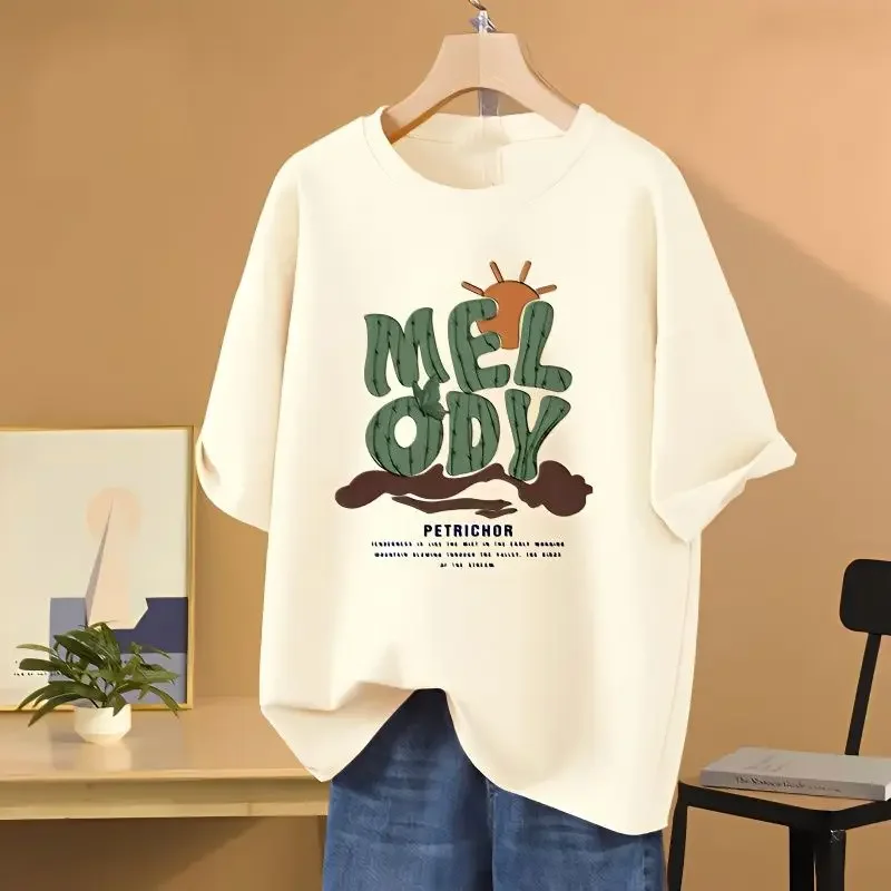 Women Cartoon Printed Tops Summer Pure Cotton Casual O-neck T-shirt Loose Basics Short Sleeve Casual Pullovers
Women Cartoon Printed Tops Summer Pure Cotton Casual O-neck T-shirt Loose Basics Short Sleeve Casual Pullovers