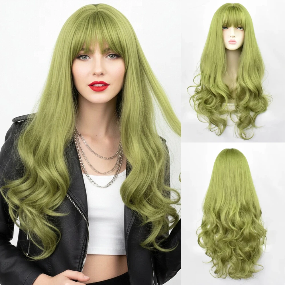 MSIWIGS Synthetic Green Wig with Bangs Long Loose Wavy Daily Party Cosplay for Women
MSIWIGS Synthetic Green Wig with Bangs Long Loose Wavy Daily Party Cosplay for Women