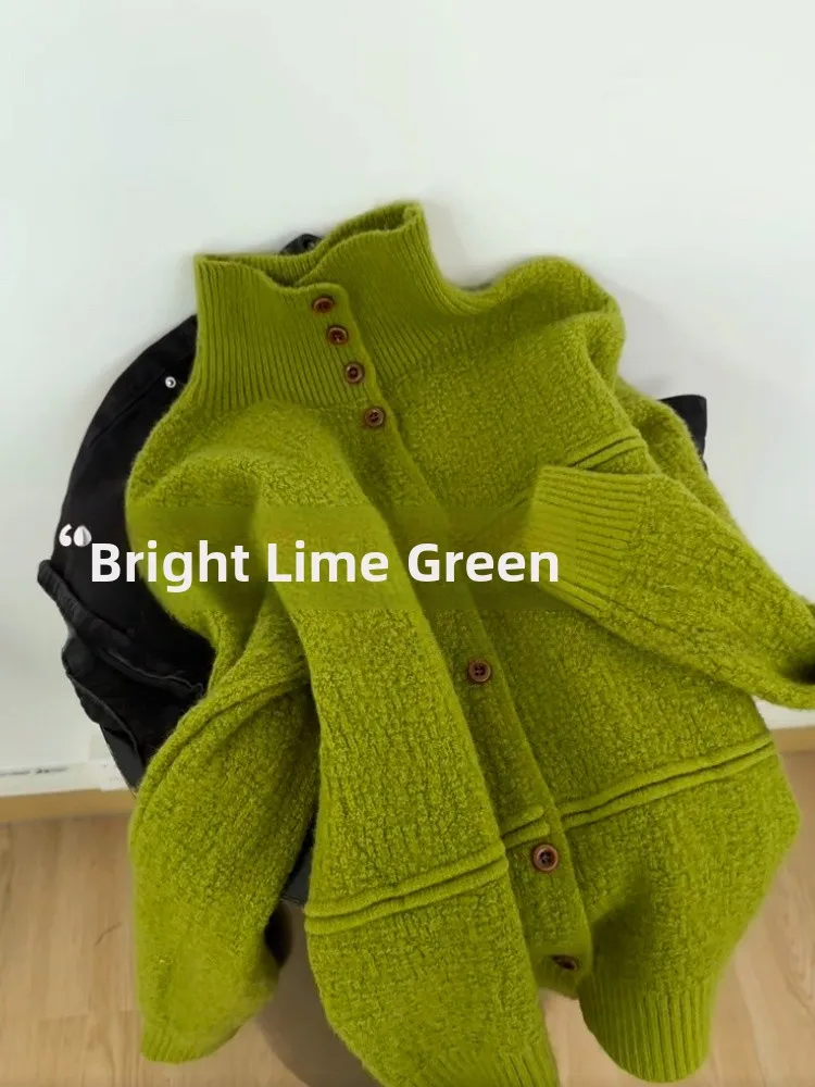 Soft Green Texture Stand Collar Button Knitted Open Cardigan Women's Winter New Style Sweater Comfortable Loose Fit Long Sleeve
Soft Green Texture Stand Collar Button Knitted Open Cardigan Women's Winter New Style Sweater Comfortable Loose Fit Long Sleeve