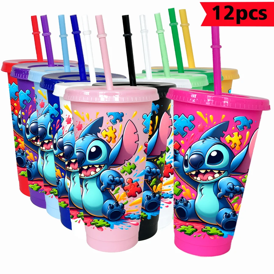 12Pcs/pack Disney Stitch Puzzle 26oz Colored Plastic Tumbler Birthday Party Drinking Utensils Juice Coffee Mug
12Pcs/pack Disney Stitch Puzzle 26oz Colored Plastic Tumbler Birthday Party Drinking Utensils Juice Coffee Mug