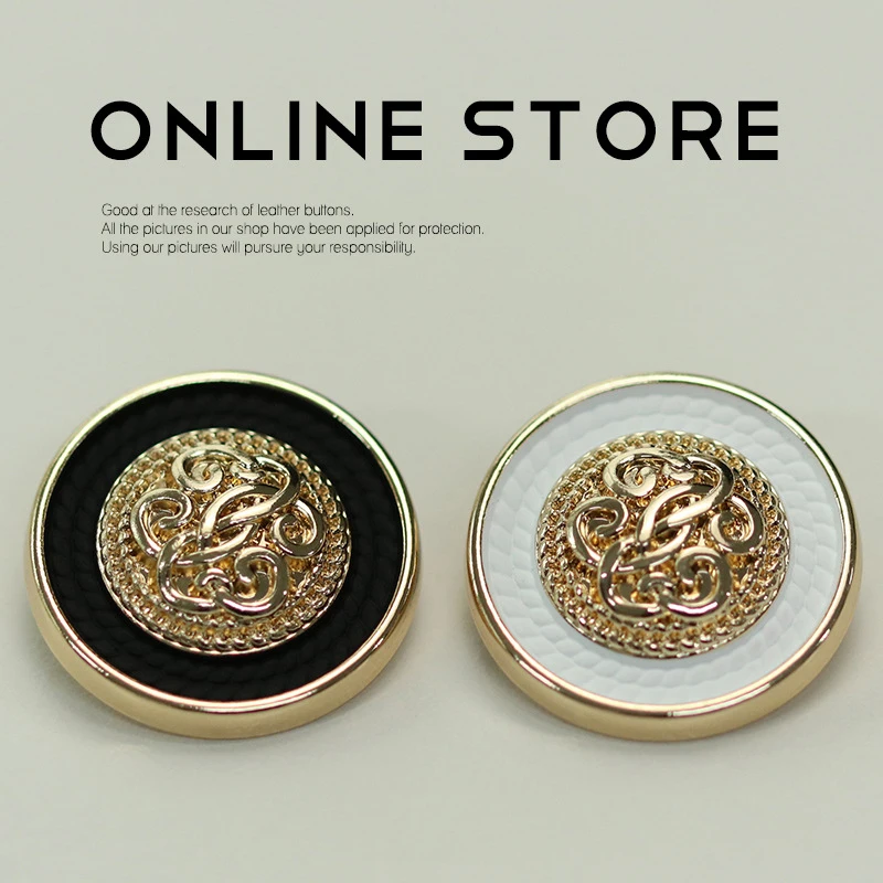 6pcs-Fashion Advanced Metal Buttons Clothes Coat Suit Blazer Creative Buttons For Sewing Handmade Decorations Black White Golden
6pcs-Fashion Advanced Metal Buttons Clothes Coat Suit Blazer Creative Buttons For Sewing Handmade Decorations Black White Golden