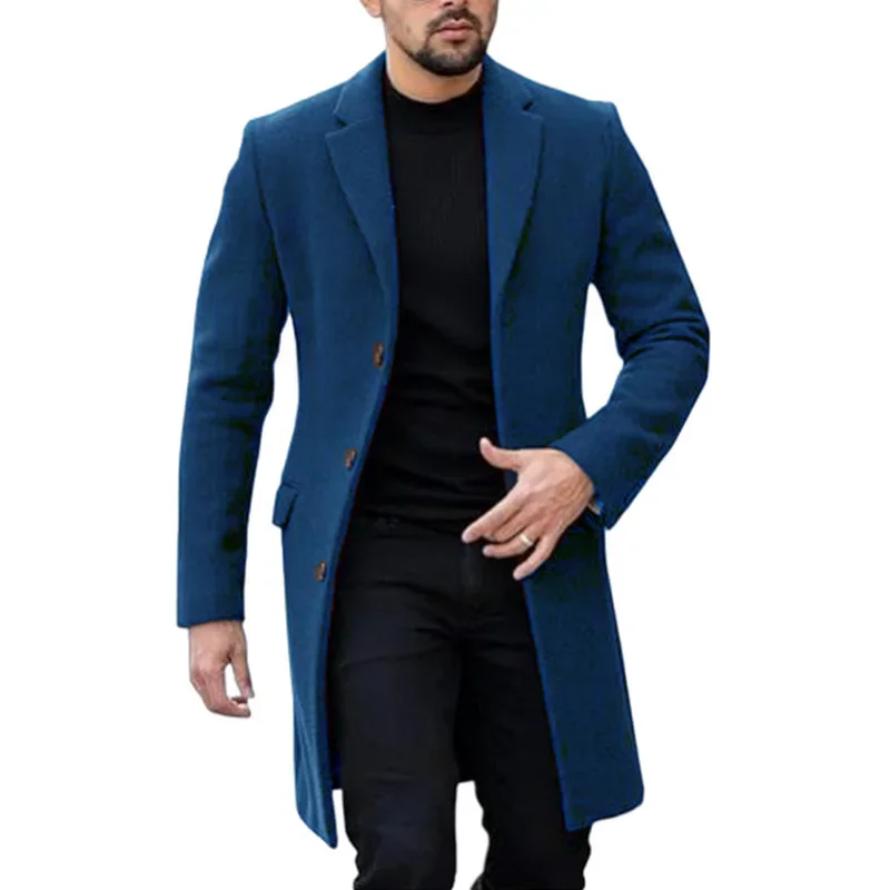 Men's Fashion British Style Autumn/winter Woolen Overcoat Single-breasted Mid-length
Men's Fashion British Style Autumn/winter Woolen Overcoat Single-breasted Mid-length