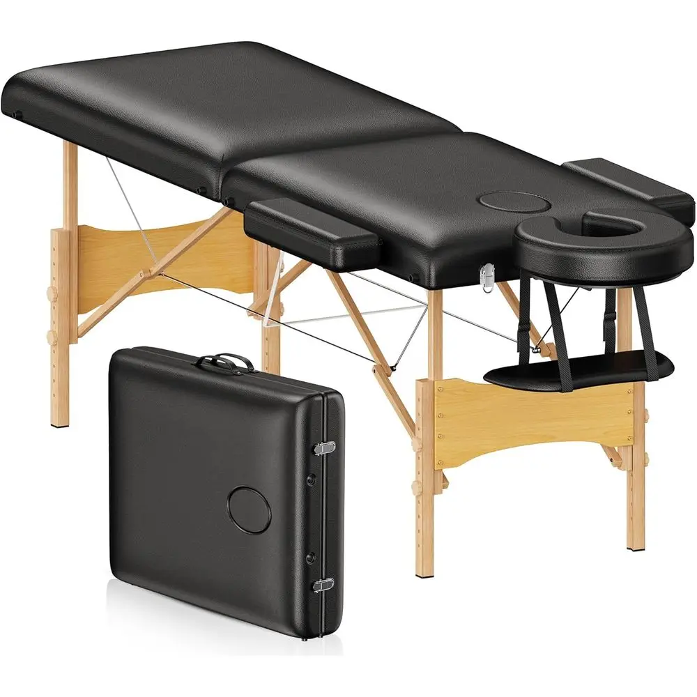Portable Wooden Adjustable Height Massage and Tattoo Table, 24 Wide Bed (Black)
Portable Wooden Adjustable Height Massage and Tattoo Table, 24 Wide Bed (Black)