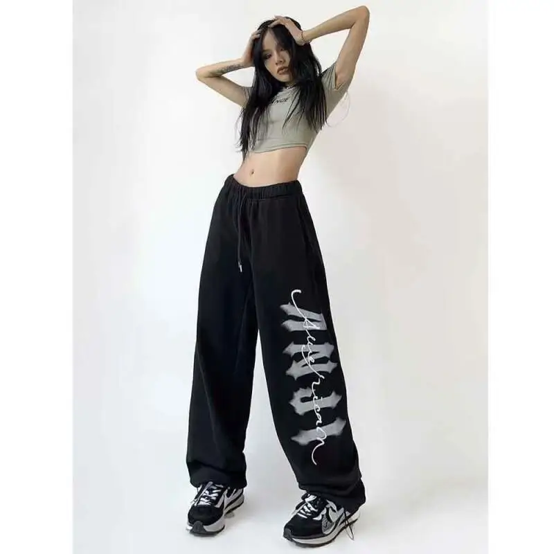 Women's Pants Casual Pants Sweatpants Cotton Women Hip Hop Jazz Dance High Waist Drawstring Printed Cuffed Loose Wide Autumn
Women's Pants Casual Pants Sweatpants Cotton Women Hip Hop Jazz Dance High Waist Drawstring Printed Cuffed Loose Wide Autumn