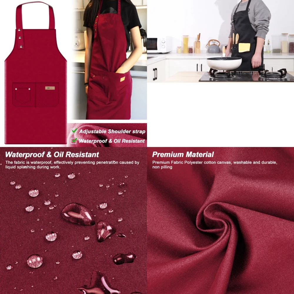 Красный фартук-нагрудник с 3-мя карманами, водонепроницаемый кухонный фартук для приготовления пищи для мужчин и женщин, регулируемая талия, сверхмощный ресторан, домашнее использование
Красный фартук-нагрудник с 3-мя карманами, водонепроницаемый кухонный фартук для приготовления пищи для мужчин и женщин, регулируемая талия, сверхмощный ресторан, домашнее использование