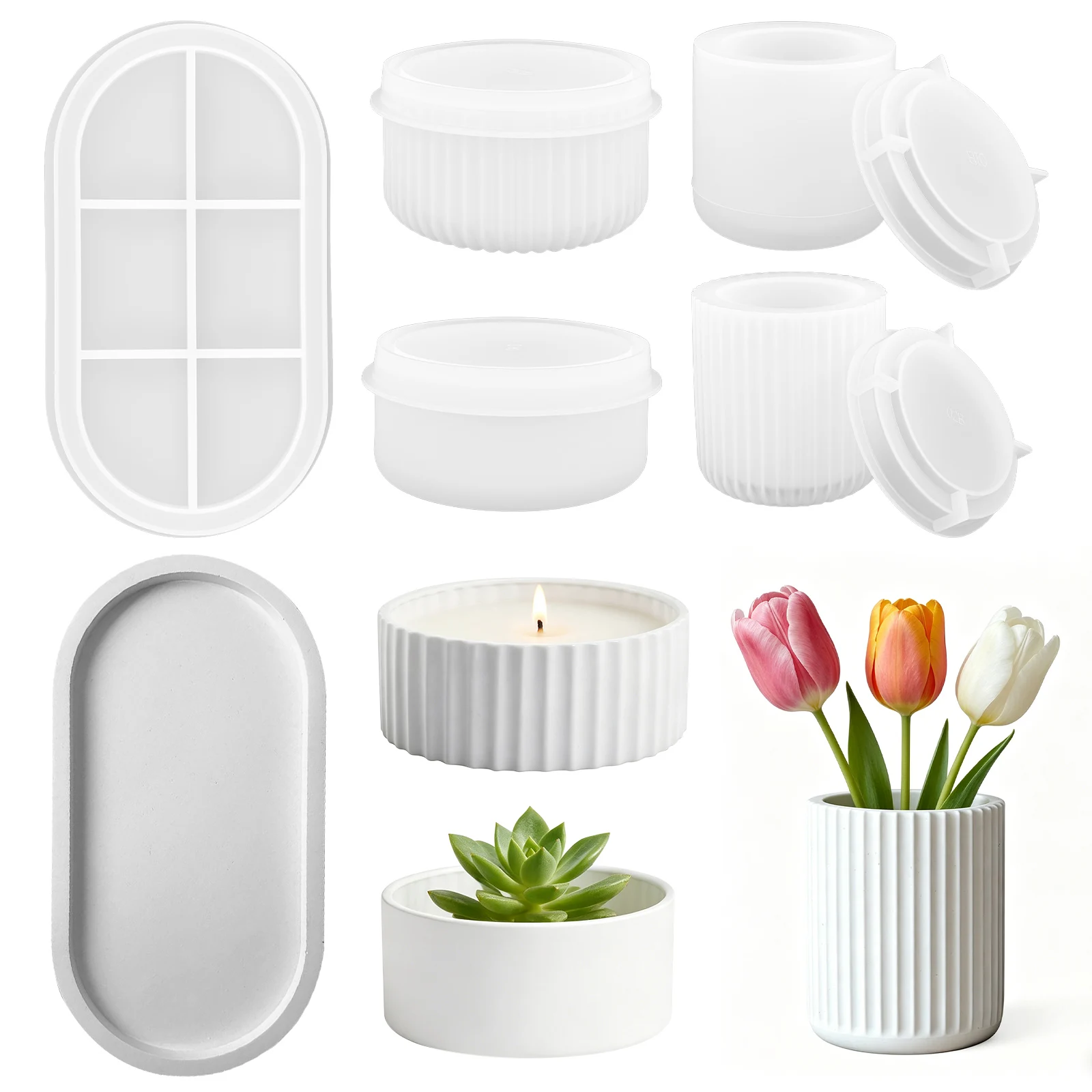 Silicone Vase Mold Reusable Silicone Mold with Lid Multipurpose Casting Mould DIY Resin Flower Pot Molds for Vase Making Gadgets
Silicone Vase Mold Reusable Silicone Mold with Lid Multipurpose Casting Mould DIY Resin Flower Pot Molds for Vase Making Gadgets