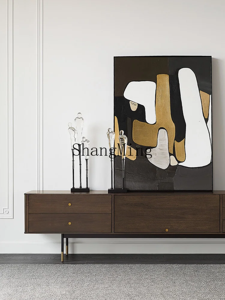 CL high value retro solid wood TV cabinet small apartment walnut color modern simple light luxury cabinet
CL high value retro solid wood TV cabinet small apartment walnut color modern simple light luxury cabinet