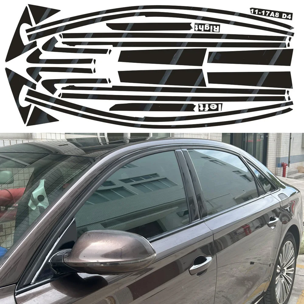 Хромированная затемняющая накладка для Audi S8 A8 D4 2011-2017, глянцевая черная наклейка на окно
Хромированная затемняющая накладка для Audi S8 A8 D4 2011-2017, глянцевая черная наклейка на окно