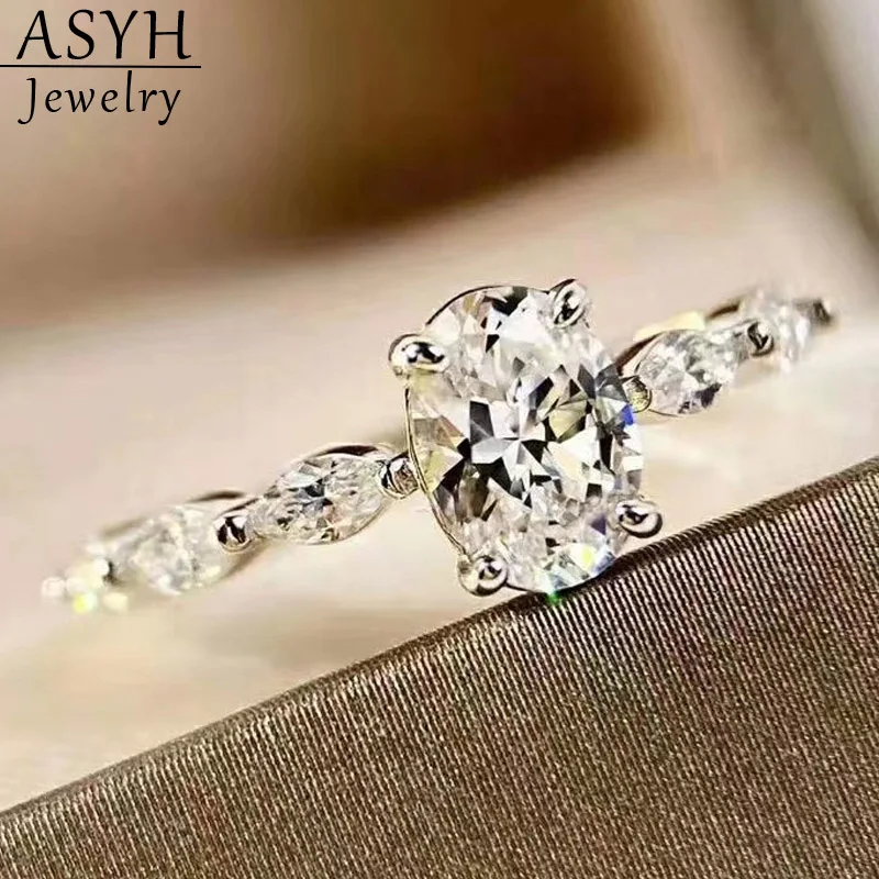 ASYH 1-2CT Real Moissanite Ring Engagement Wedding Band Diamond Rings for Women S925 Sterling Silver Luxury Quality Jewelry
ASYH 1-2CT Real Moissanite Ring Engagement Wedding Band Diamond Rings for Women S925 Sterling Silver Luxury Quality Jewelry