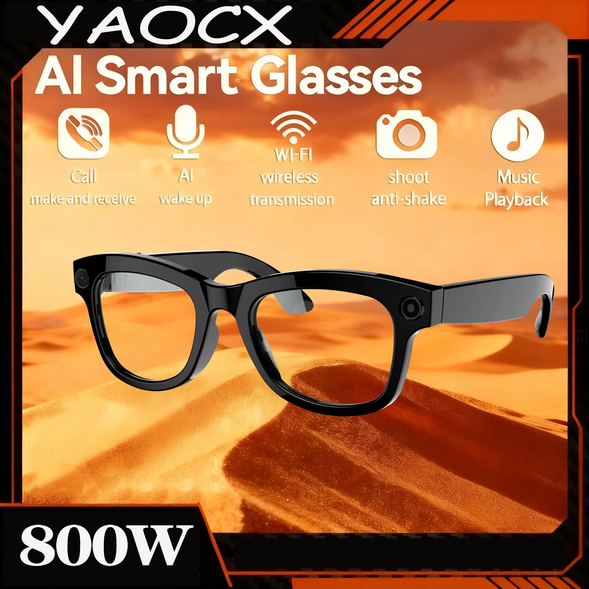 2026 New AI Smart Glasses 8MP HD Camera Sunglasses Photo Video Recorder Dual Microphone Waterproof Anti-Blue Light Smart Glasses
2026 New AI Smart Glasses 8MP HD Camera Sunglasses Photo Video Recorder Dual Microphone Waterproof Anti-Blue Light Smart Glasses