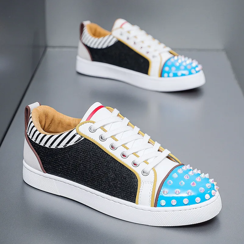 Мужские туфли Liuding, повседневные модные брендовые туфли с заклепками и красной подошвой, дышащие туфли на плоской подошве
Мужские туфли Liuding, повседневные модные брендовые туфли с заклепками и красной подошвой, дышащие туфли на плоской подошве