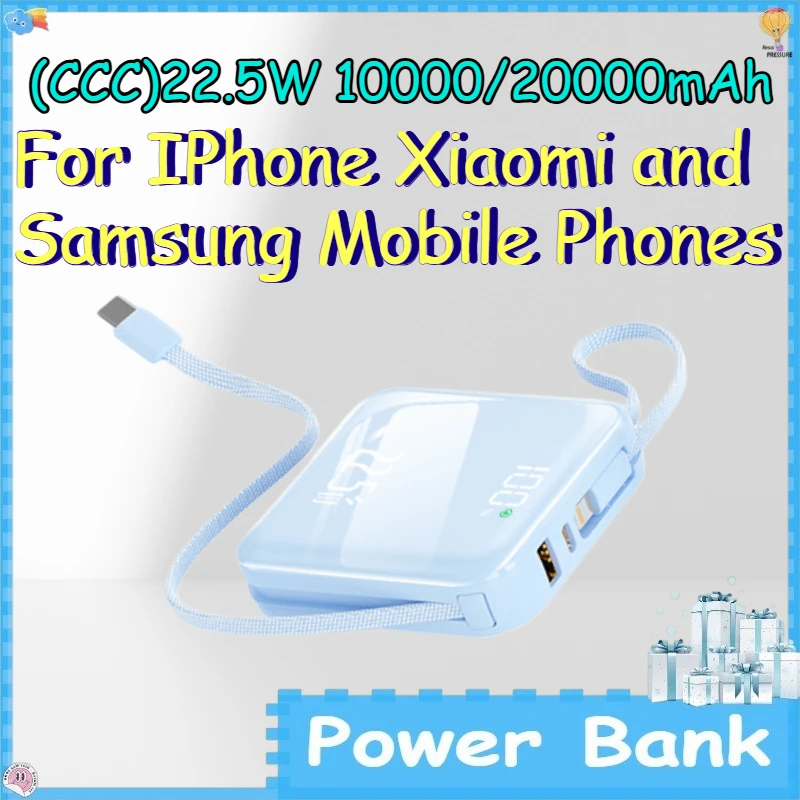 (CCC)22.5W 10000/20000mAh Power Bank for IPhone Xiaomi and Samsung Mobile Phones Mini Portable Powerbank
(CCC)22.5W 10000/20000mAh Power Bank for IPhone Xiaomi and Samsung Mobile Phones Mini Portable Powerbank