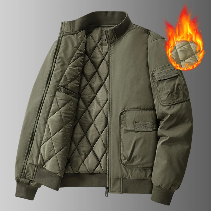 Winter Quality New Mens Retro Thick Jackets Fashion Solid Color Cotton Coats Men's Warm Jackets Baseball Clothing Bomber Jacket
Winter Quality New Mens Retro Thick Jackets Fashion Solid Color Cotton Coats Men's Warm Jackets Baseball Clothing Bomber Jacket