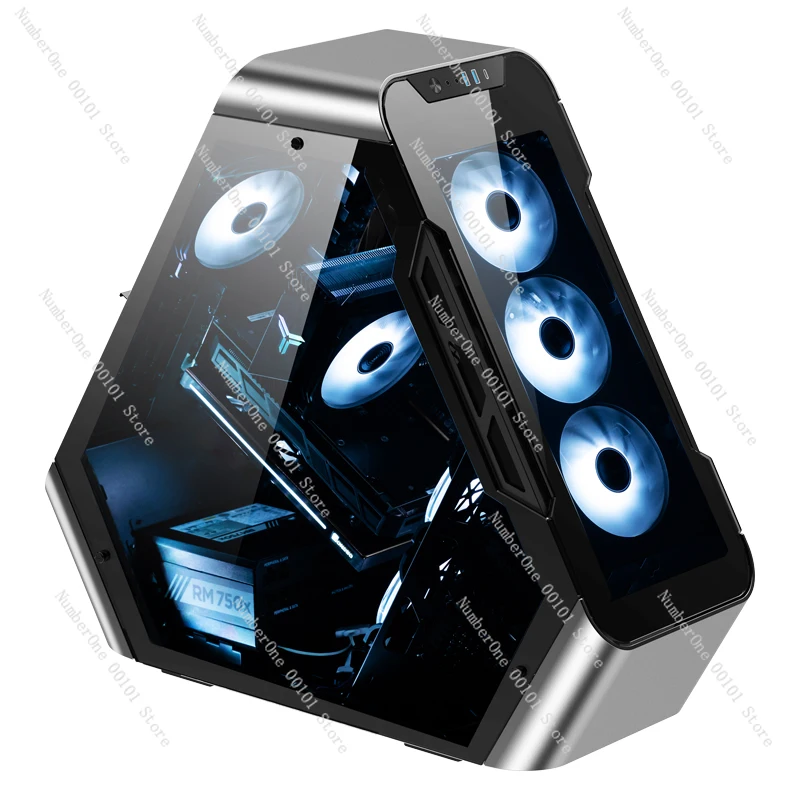 Hot Sale ATX Triangle Gaming Computer Case Support ATX Motherboard Liquid Cooler Support 10 Fans-Tempered Glass Front Panel
Hot Sale ATX Triangle Gaming Computer Case Support ATX Motherboard Liquid Cooler Support 10 Fans-Tempered Glass Front Panel