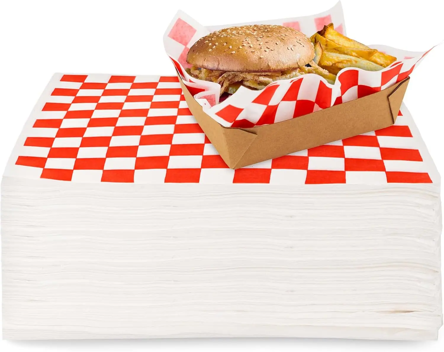 12" Red & White Checkered Deli Squares - Greaseproof Liners for Food Boats, BBQ, Picnic, Festival
12" Red & White Checkered Deli Squares - Greaseproof Liners for Food Boats, BBQ, Picnic, Festival