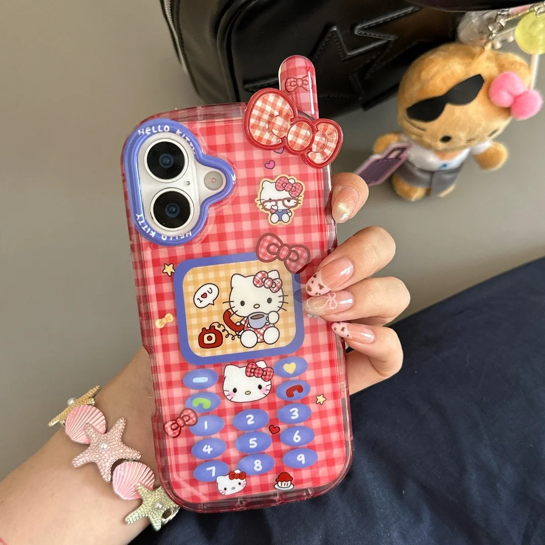 Stylish Grid Cherry Strawberry Hello Kitty kitten Phone Case For iPhone 16 15 14 Plus 13 Pro Max Korean Lovely Bow Back Cover
Stylish Grid Cherry Strawberry Hello Kitty kitten Phone Case For iPhone 16 15 14 Plus 13 Pro Max Korean Lovely Bow Back Cover