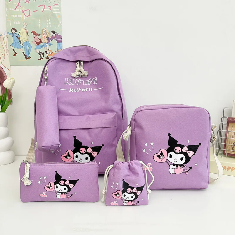 Sanrio Kuromi 4pcs Backpack Set Adjustable Straps Zip Closure Cartoon Print Design With Crossbody Bag Pencil Case & Coin Purse
Sanrio Kuromi 4pcs Backpack Set Adjustable Straps Zip Closure Cartoon Print Design With Crossbody Bag Pencil Case & Coin Purse
