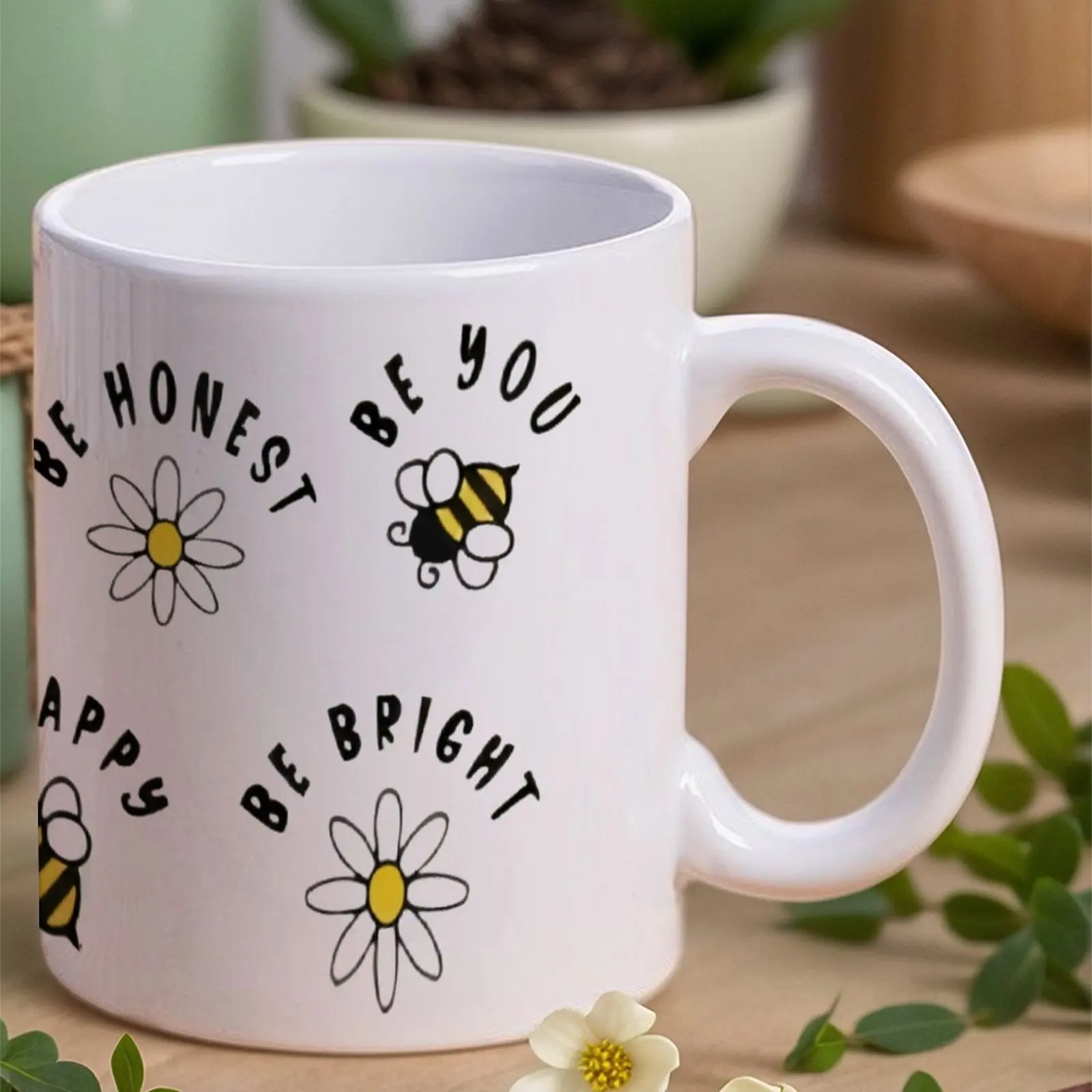 Four Stickers With Bees And Daisies Coffee Mug, 11oz White Ceramic Sublimation Cups for Loungewear
Four Stickers With Bees And Daisies Coffee Mug, 11oz White Ceramic Sublimation Cups for Loungewear