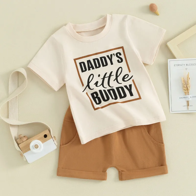 Toddler Boys Summer Outfits Letter Print Short Sleeve T-Shirts Tops Elastic Waist Shorts 2Pcs Clothes Set
Toddler Boys Summer Outfits Letter Print Short Sleeve T-Shirts Tops Elastic Waist Shorts 2Pcs Clothes Set