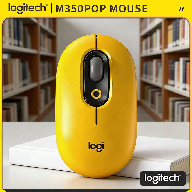 Logitech M350 POP Pebble Mouse Optical Tracking 1000 DPI USB Nano Receiver for Home Study Office Daily Use