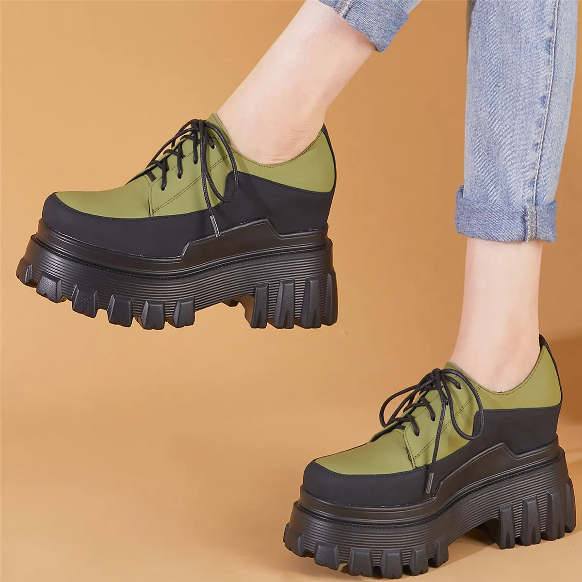 2023 Party Platform Creepers Women Lace Up Genuine Leather Wedges High Heel Pumps Female Round Toe Fashion Sneakers Casual Shoes
2023 Party Platform Creepers Women Lace Up Genuine Leather Wedges High Heel Pumps Female Round Toe Fashion Sneakers Casual Shoes