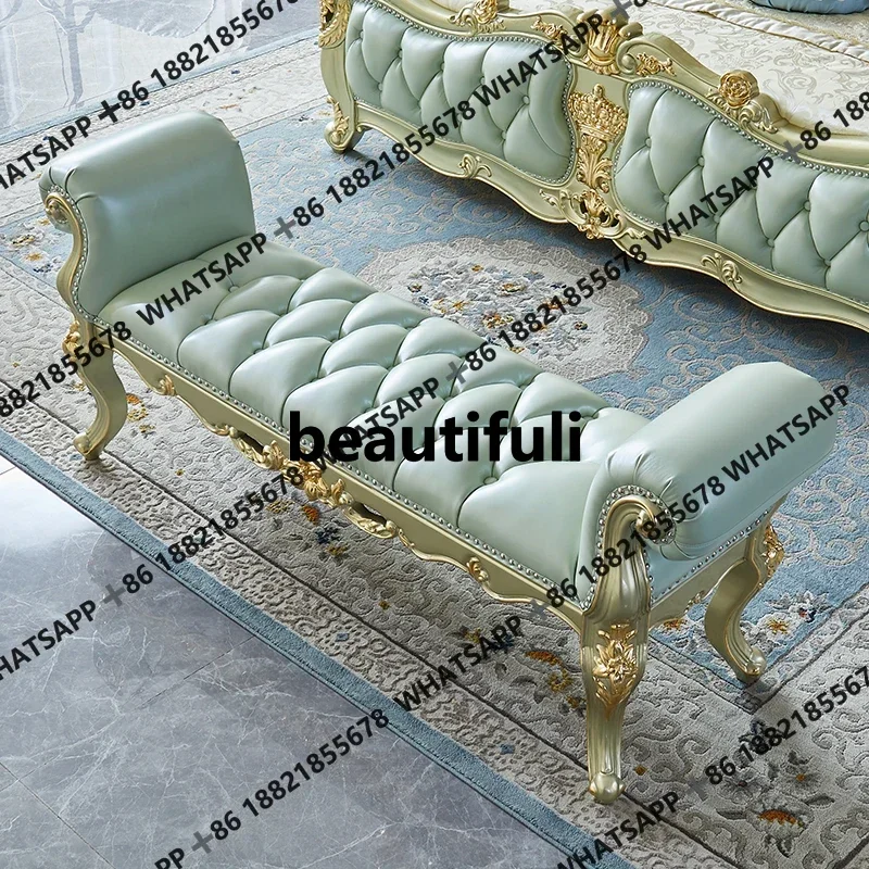 ZJBedroom Solid wood soft bag carved bed, shoe change leather premium bed stool, small sofa bench
ZJBedroom Solid wood soft bag carved bed, shoe change leather premium bed stool, small sofa bench